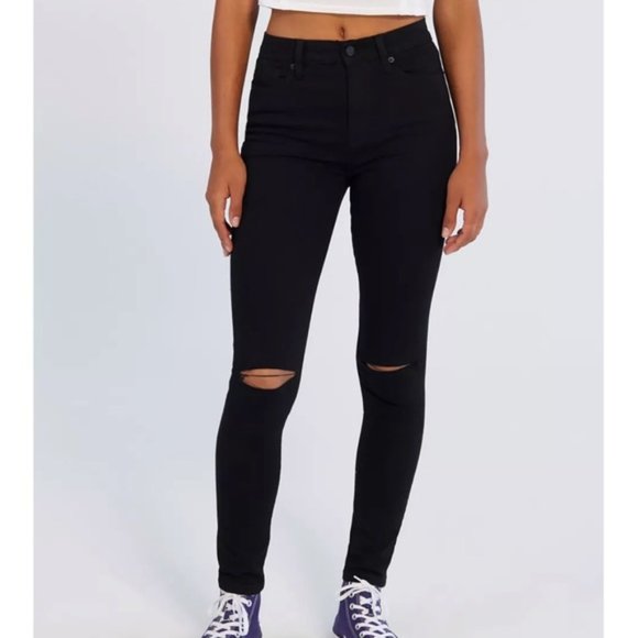 Urban Outfitters BDG Twig Ripped High-Waisted Skinny Jeans Black - Picture 2 of 9